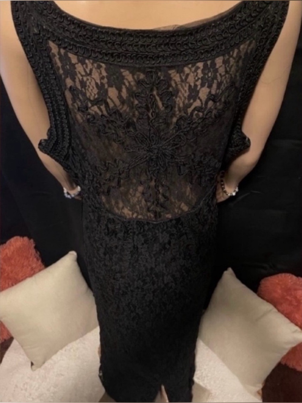 🖤Elegant Black Lace Evening Gown - Classic Women's Dress🖤 - Picture 9 of 10